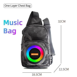 Sling Bag With Built-in RGB Bluetooth Speaker, USB, Aux, SD & Type-C Charging